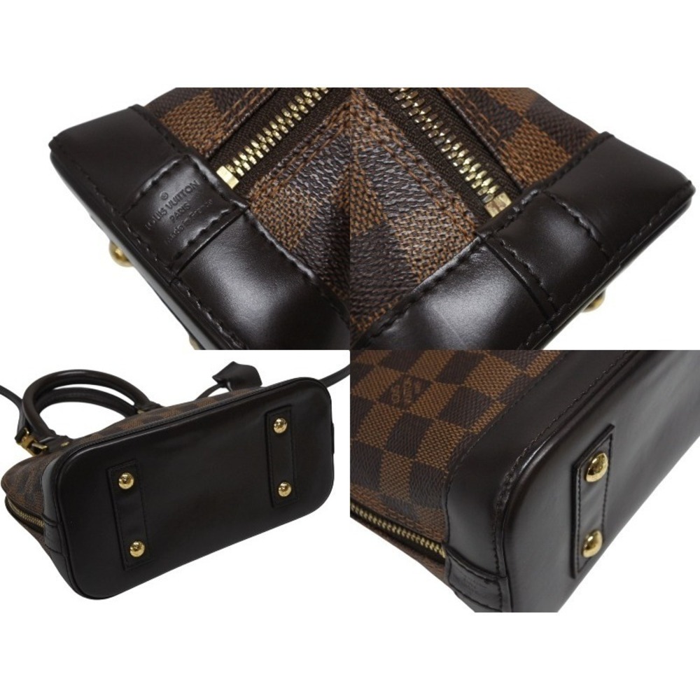 Louis Vuitton Brown Damier Bag Shoulder Ebene Handbag Alma Leather - Picture 5 of 9
